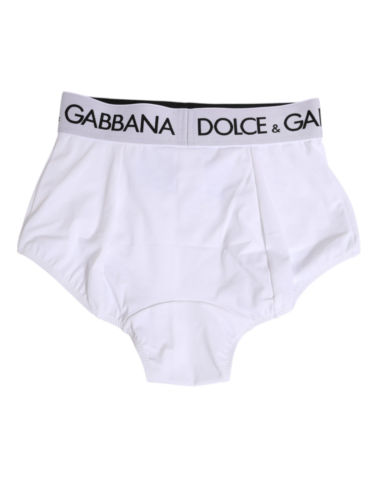 Dolce & Gabbana Coulotte Underwear avec Ceinture Logo en Nylon Blanc