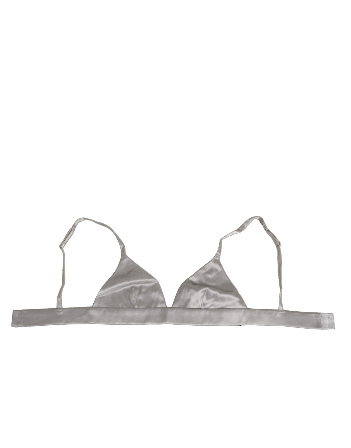 Dolce & Gabbana Gray Silk Satin Triangle Soft Cup Bra