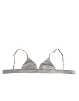 Dolce & Gabbana Gray Silk Satin Triangle Soft Cup Bra