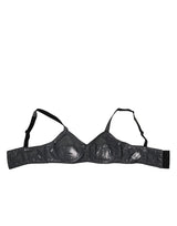 Dolce & Gabbana Dark Gray Silk Stretch Balconcino Bra