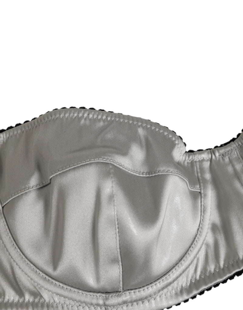 Dolce & Gabbana Gray Acetate Stretch Balconcino Bra