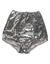 Dolce & Gabbana Slip Girdle Panty en Nylon Argenté avec Sequins