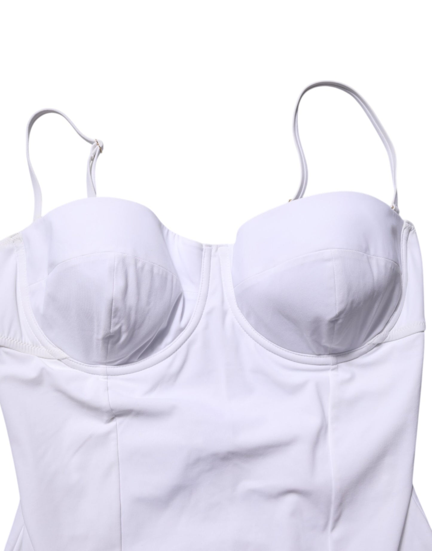 Dolce & Gabbana White Padded Balconette One Piece Swimwear