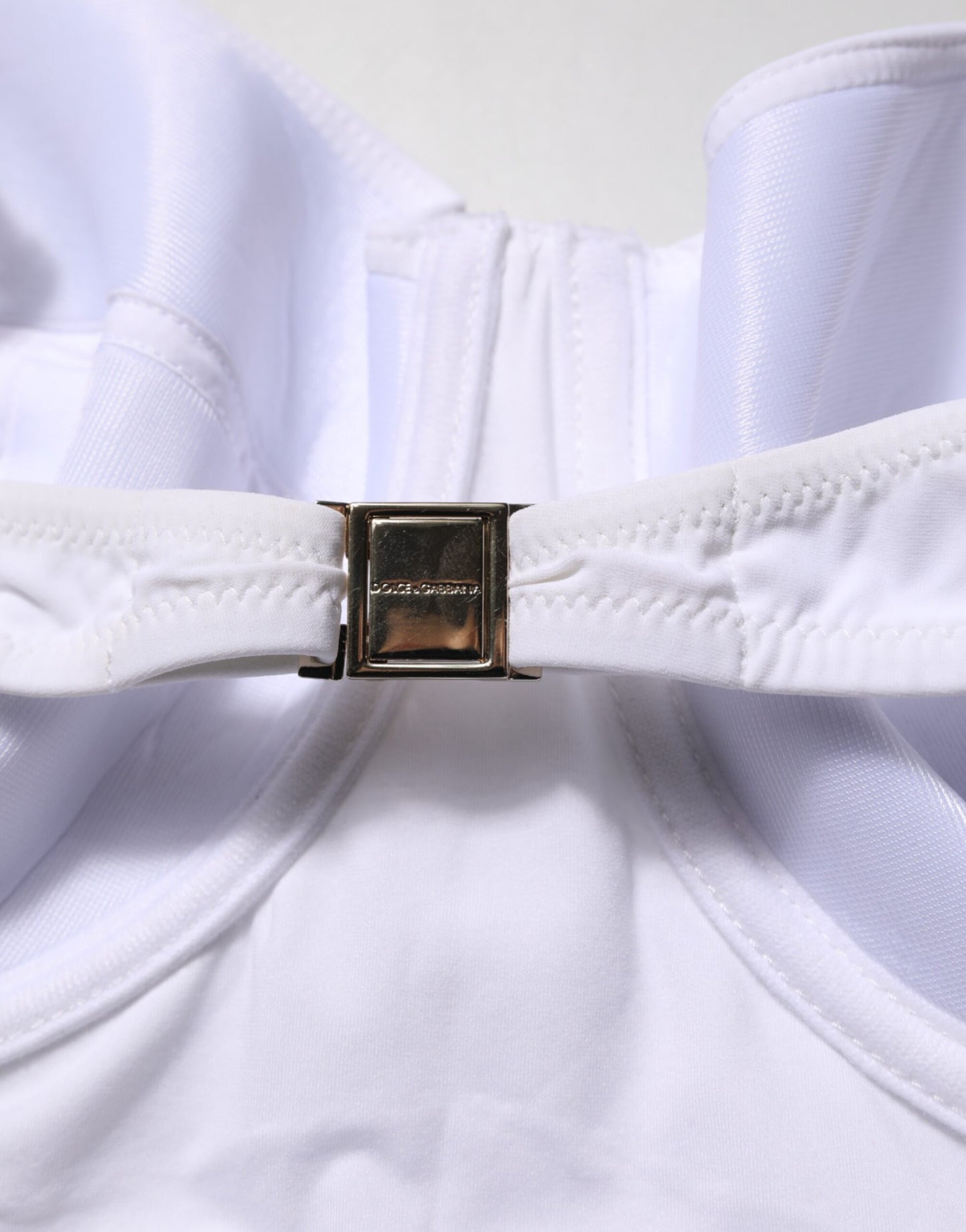 Dolce & Gabbana White Padded Balconette One Piece Swimwear