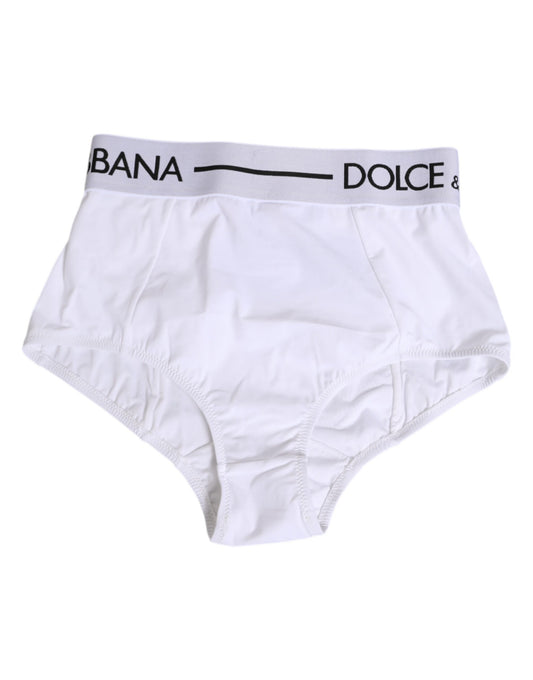 Dolce & Gabbana White Nylon Logo Waistband Panty Underwear