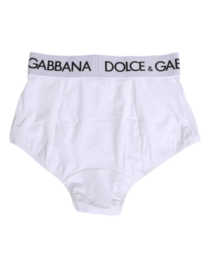 Dolce & Gabbana White Nylon Logo Waistband Panty Underwear
