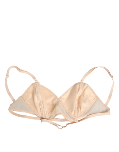 Dolce & Gabbana Beige Nylon Triangle Soft Cup Brassiere Underwear