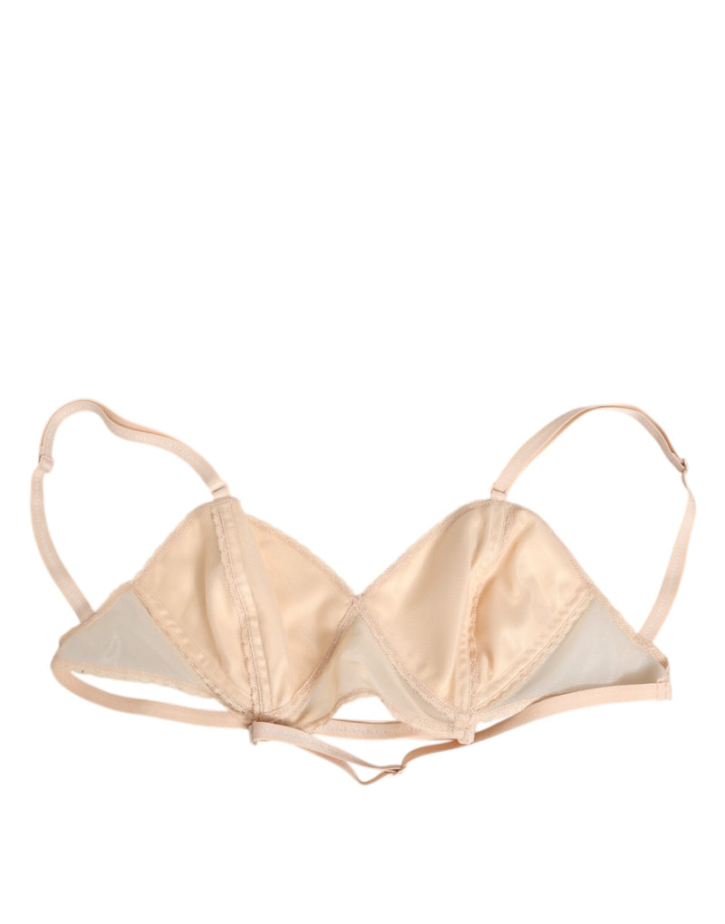 Dolce & Gabbana Brassière Triangle Douce en Nylon Beige