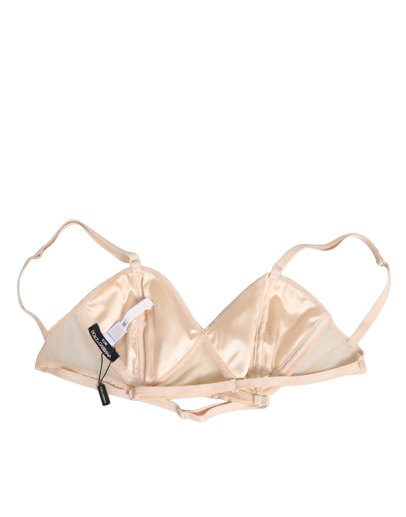 Dolce & Gabbana Brassière Triangle Douce en Nylon Beige