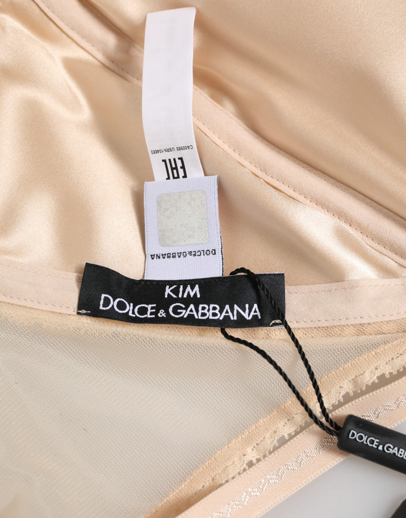 Dolce & Gabbana Brassière Triangle Douce en Nylon Beige