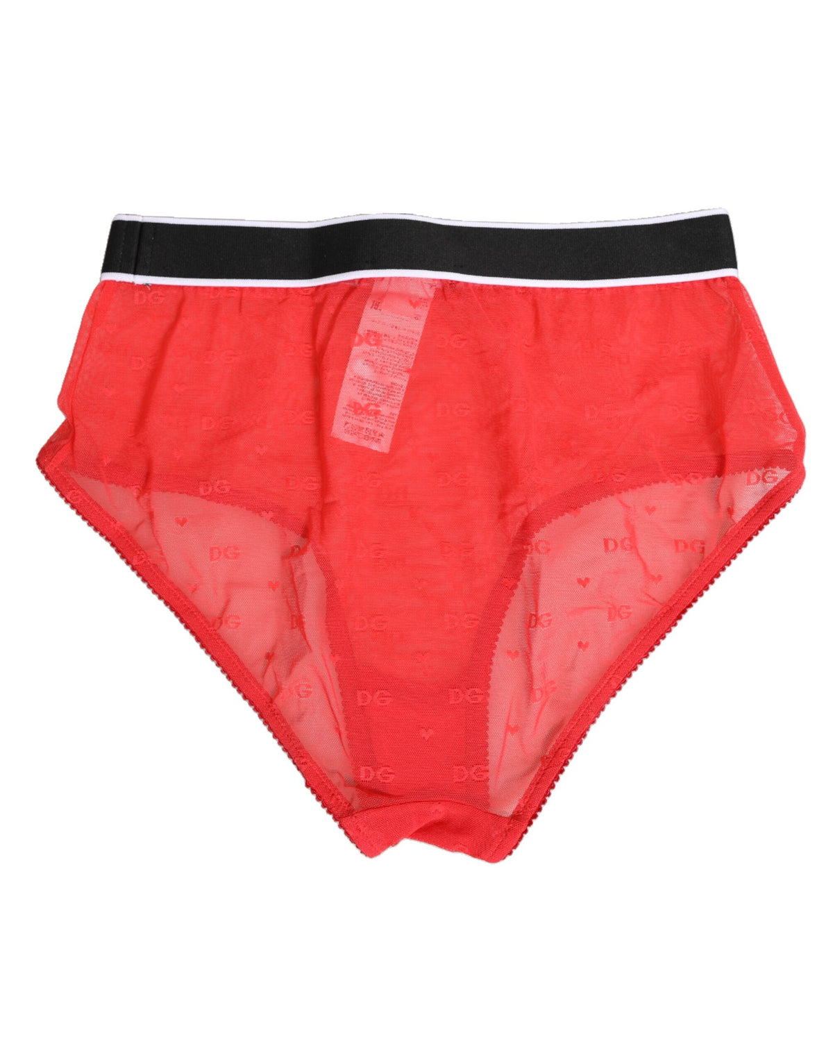 Dolce & Gabbana Red Nylon Logo Waistband Brief Panty