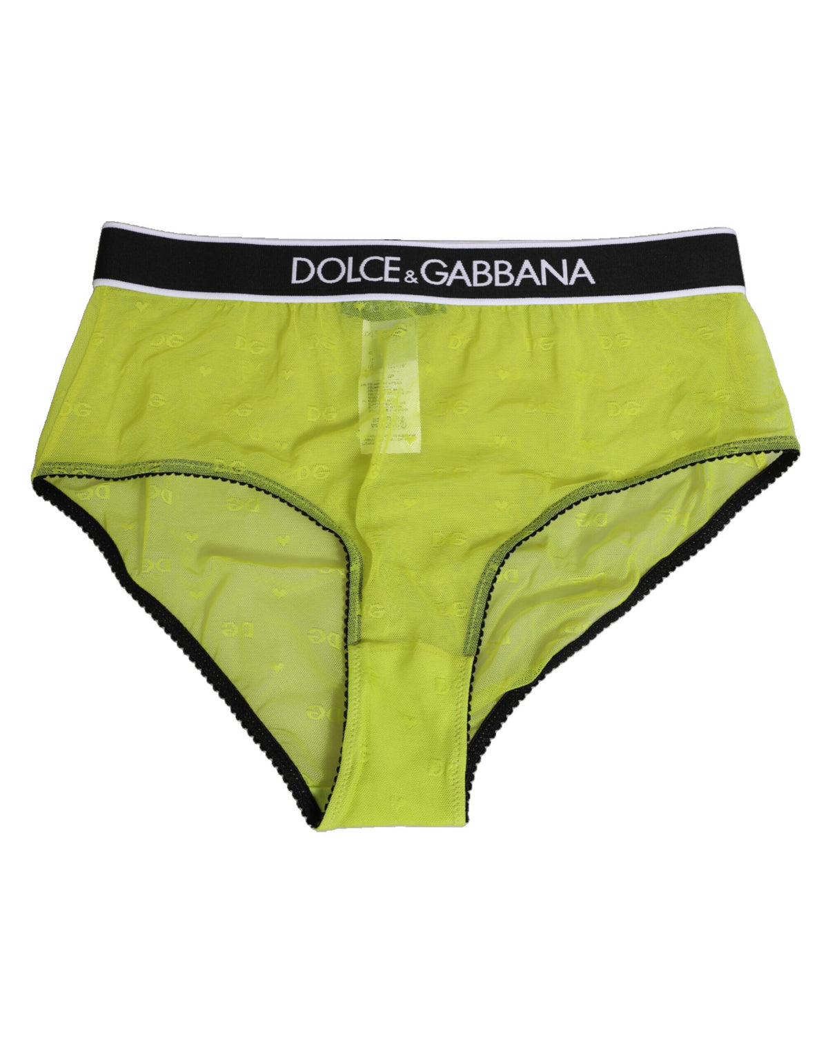 Dolce & Gabbana Green Nylon Logo Waistband Brief Panty