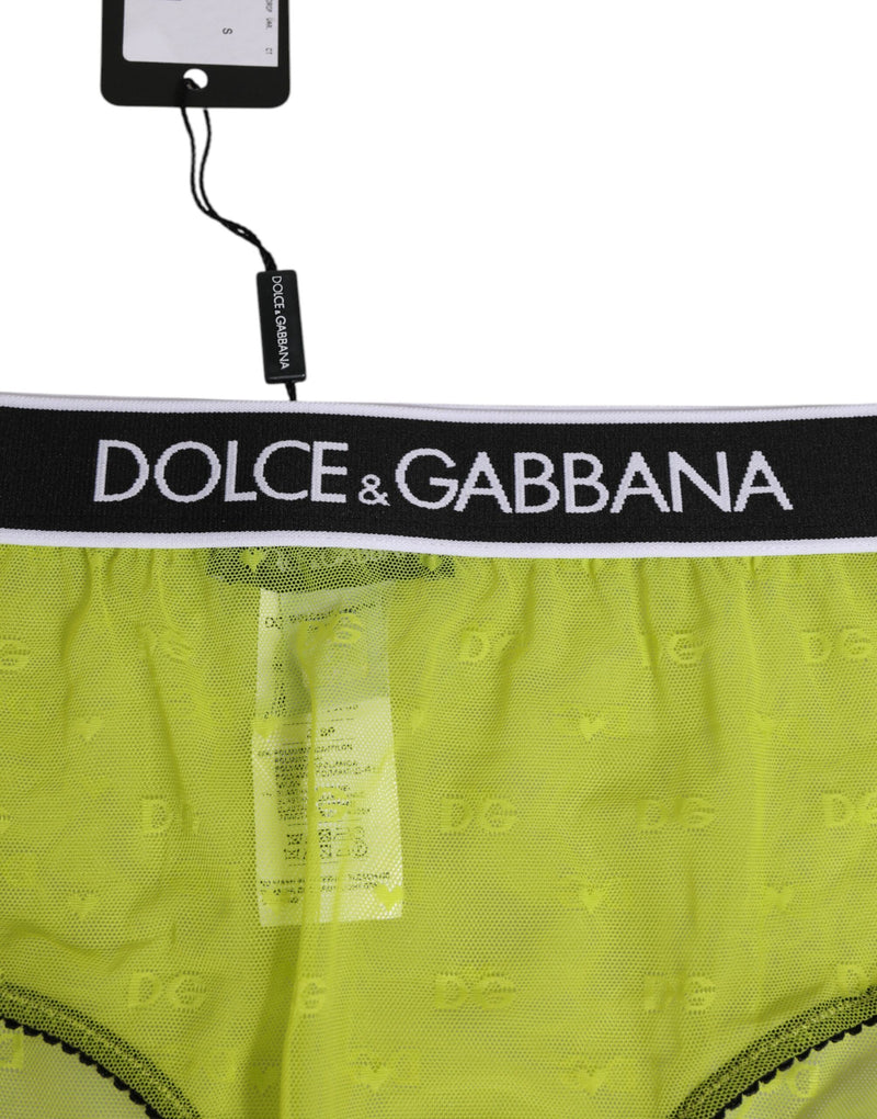 Dolce & Gabbana Green Nylon Logo Waistband Brief Panty