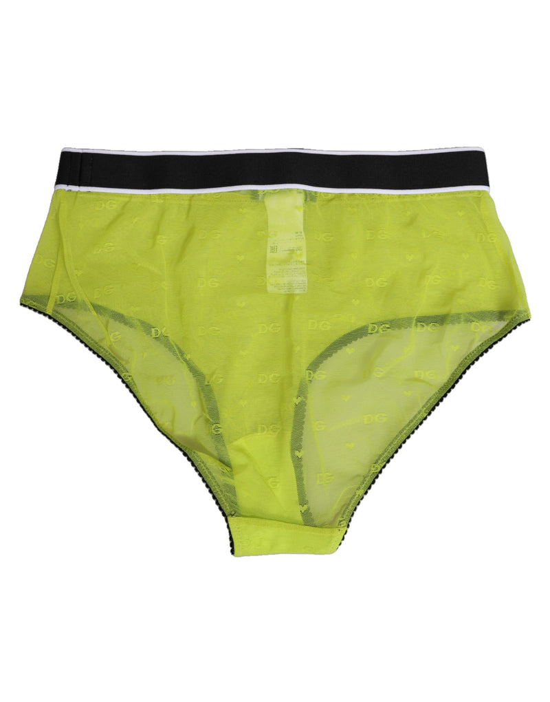 Dolce & Gabbana Green Nylon Logo Waistband Brief Panty
