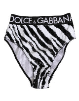 Dolce & Gabbana High Waist Panty - Black and White Stripes