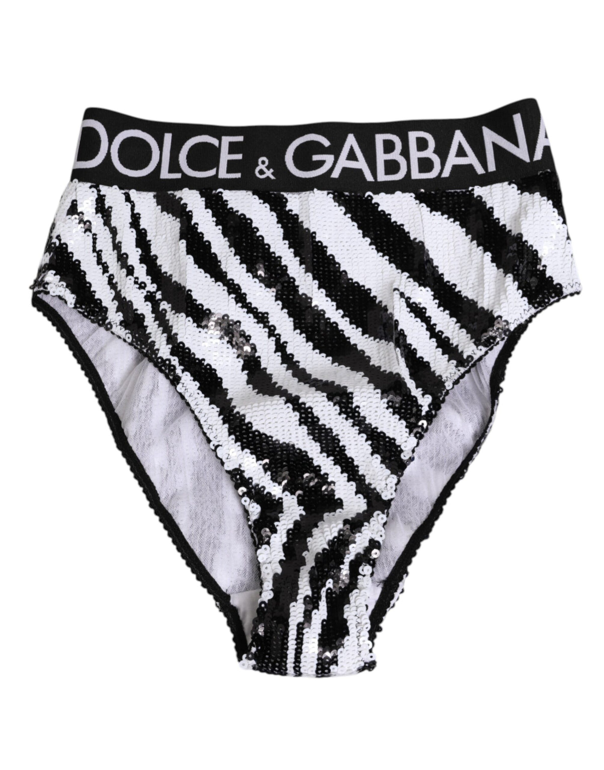 Dolce & Gabbana High Waist Panty - Black and White Stripes