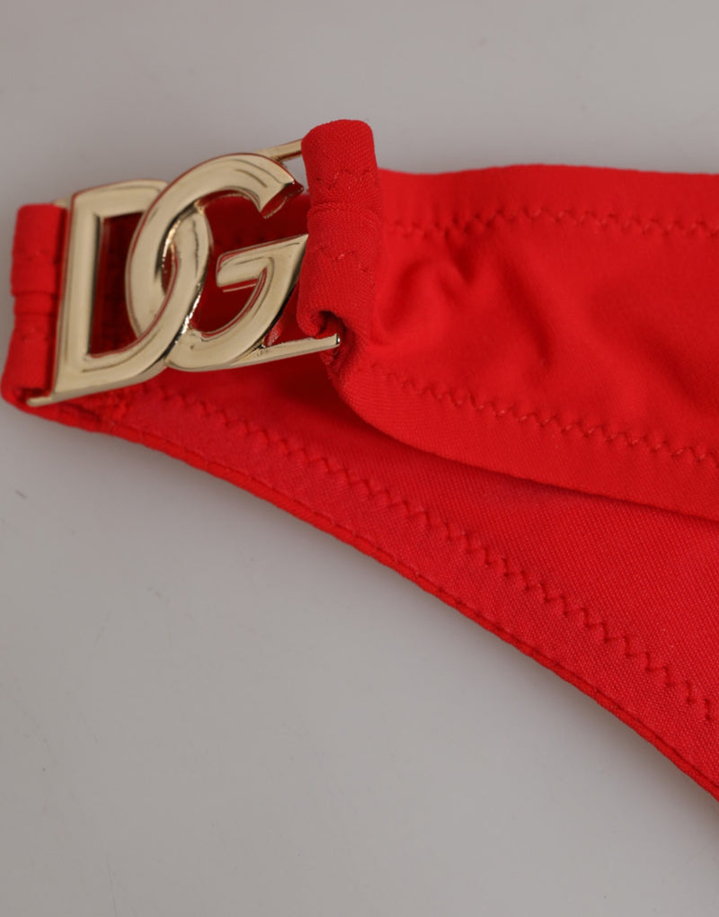 Maillot de bain en nylon rouge Dolce & Gabbana Balconcino+Slip