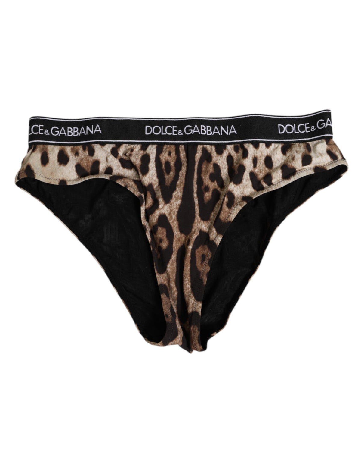 Dolce & Gabbana Brown Leopard High Waist Panty Underwear
