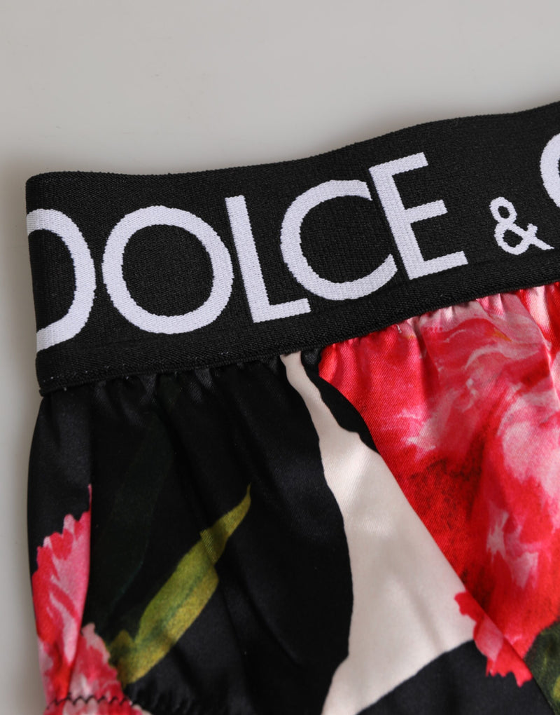Dolce & Gabbana Black Floral Print High Waist Panty