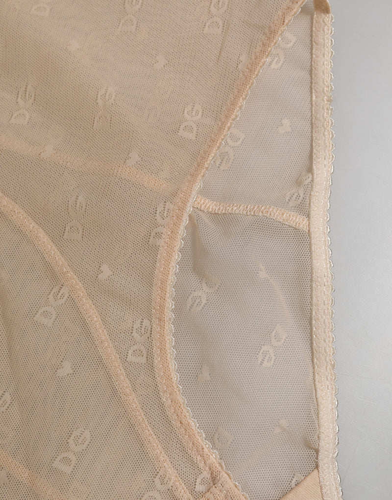 Dolce & Gabbana Beige Nylon High Waist Girdle Panty Underwear