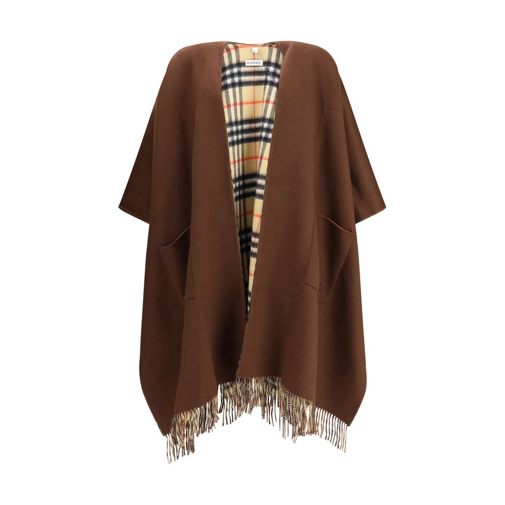 Burberry Reversible check wool cashmere Cape