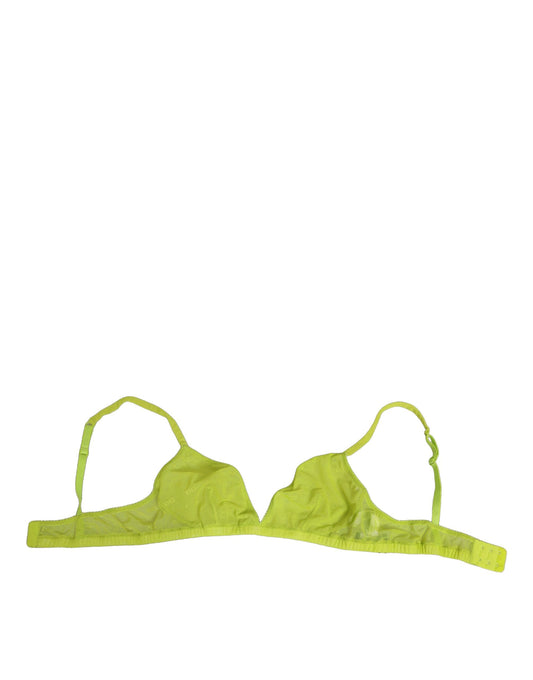 Soutien-gorge en nylon à bonnets souples, jaune et vert, Dolce &amp; Gabbana.