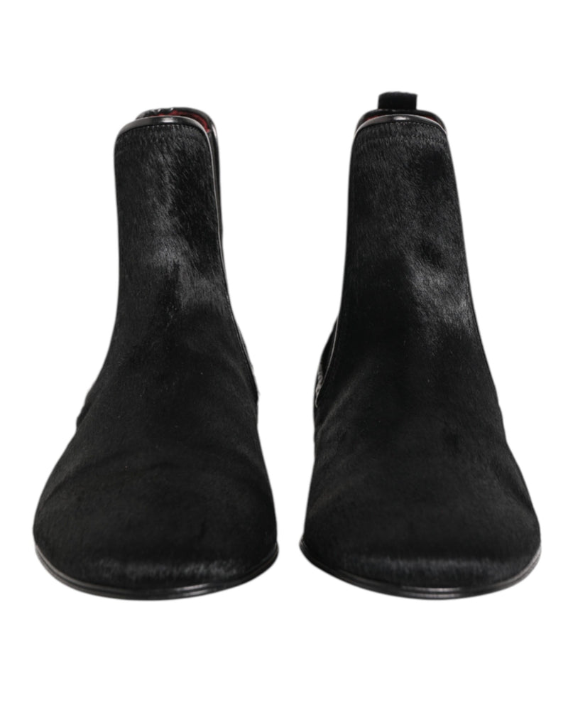 Dolce & Gabbana Bottes Chelsea en Cuir Noir pour Homme