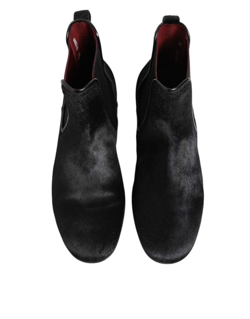 Dolce & Gabbana Bottes Chelsea en Cuir Noir pour Homme