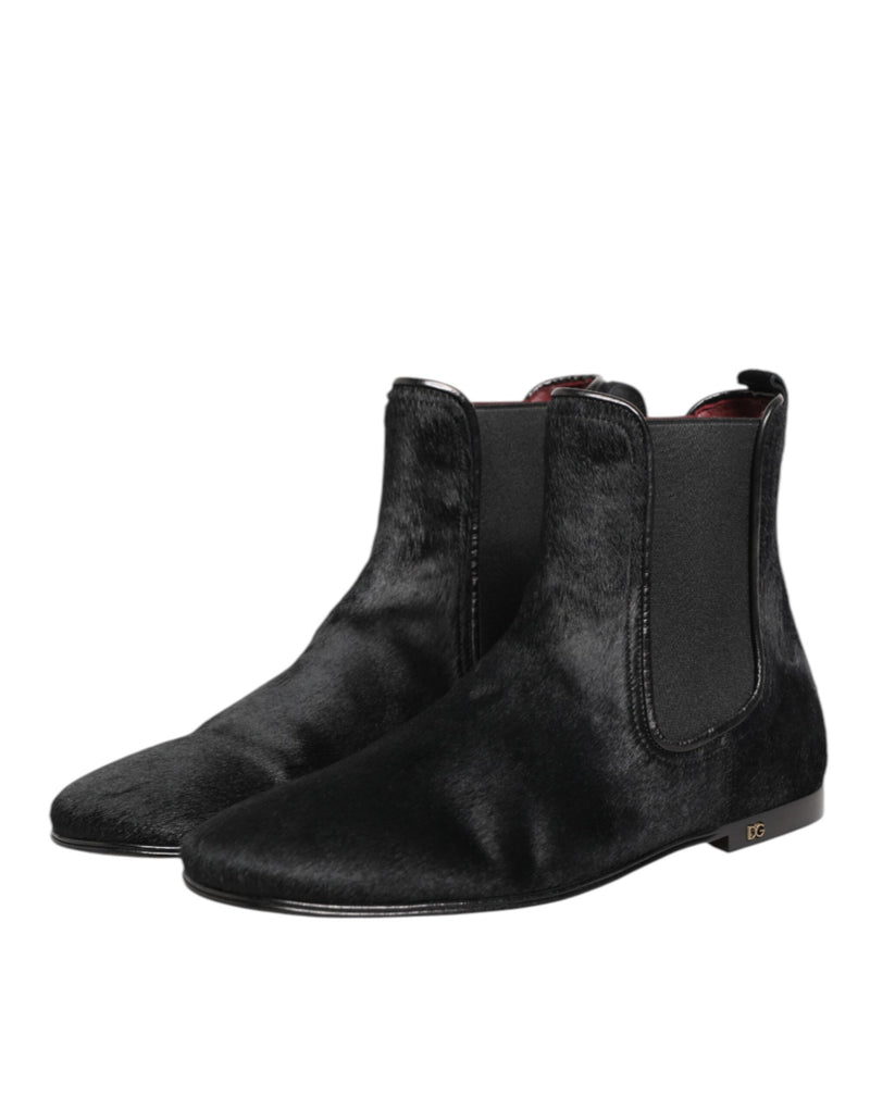 Dolce & Gabbana Bottes Chelsea en Cuir Noir pour Homme