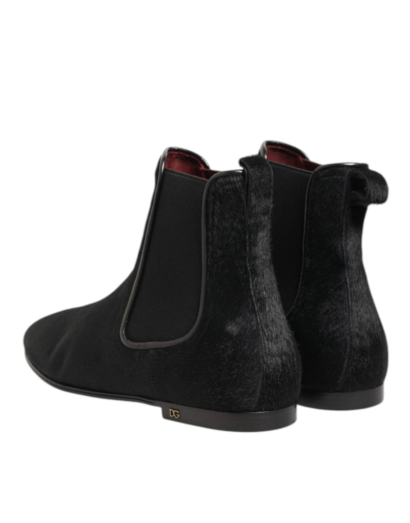 Dolce & Gabbana Bottes Chelsea en Cuir Noir pour Homme