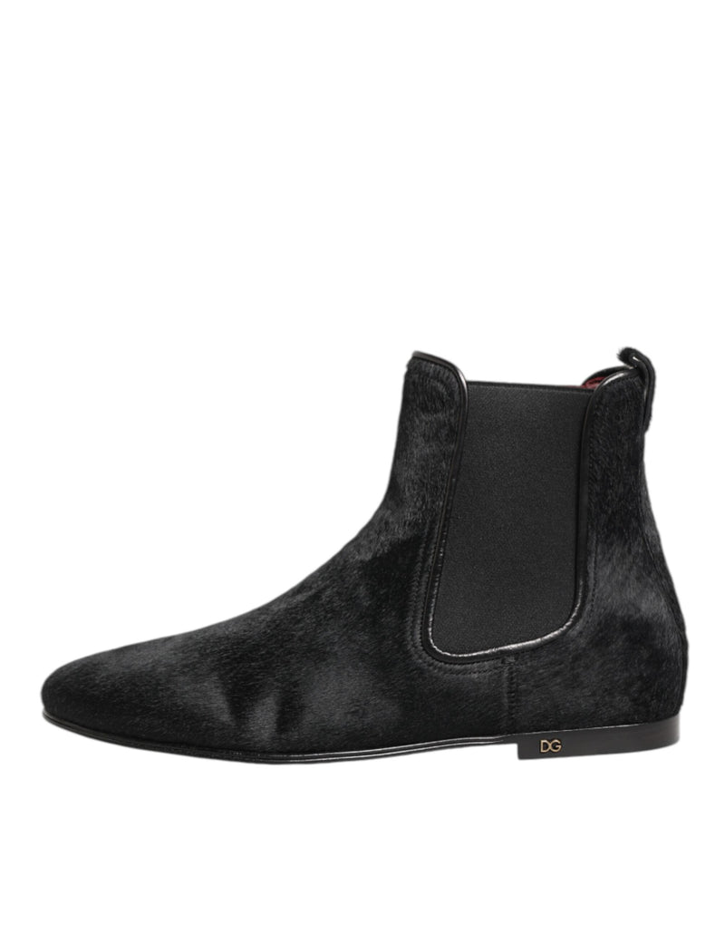 Dolce & Gabbana Bottes Chelsea en Cuir Noir pour Homme
