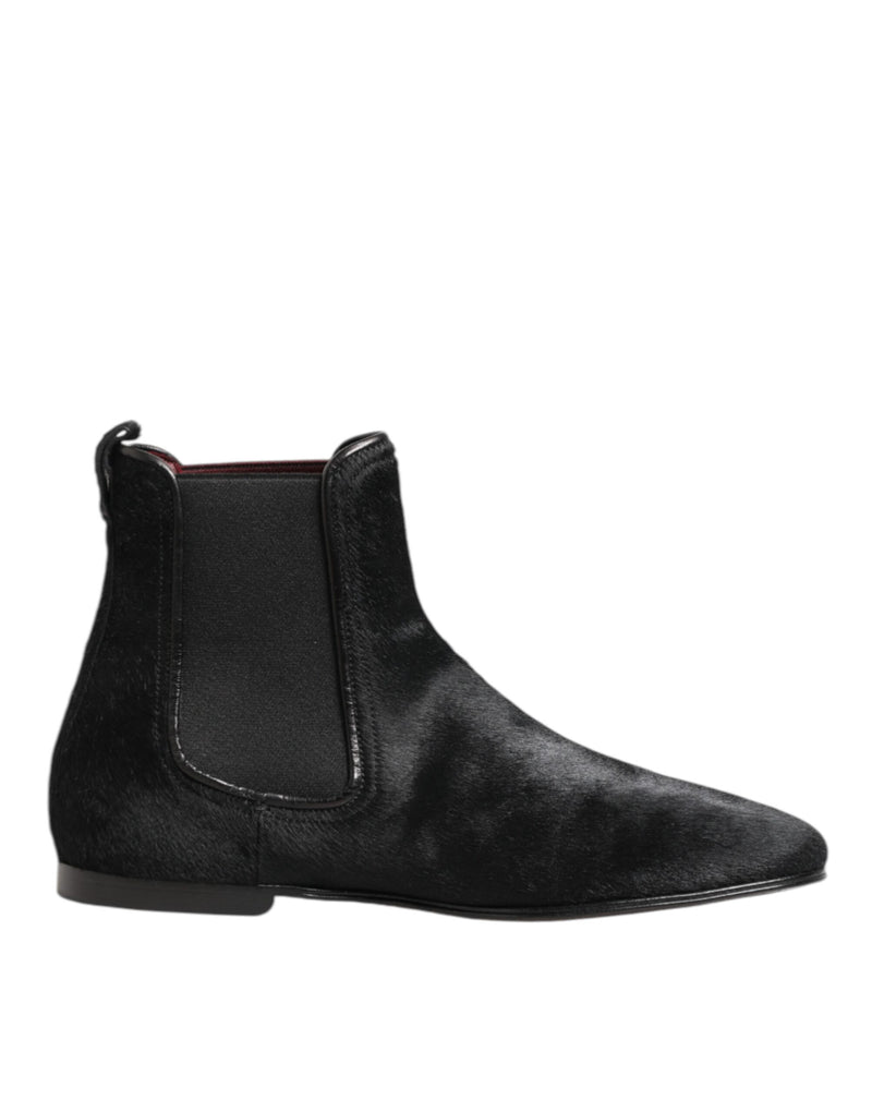 Dolce & Gabbana Bottes Chelsea en Cuir Noir pour Homme