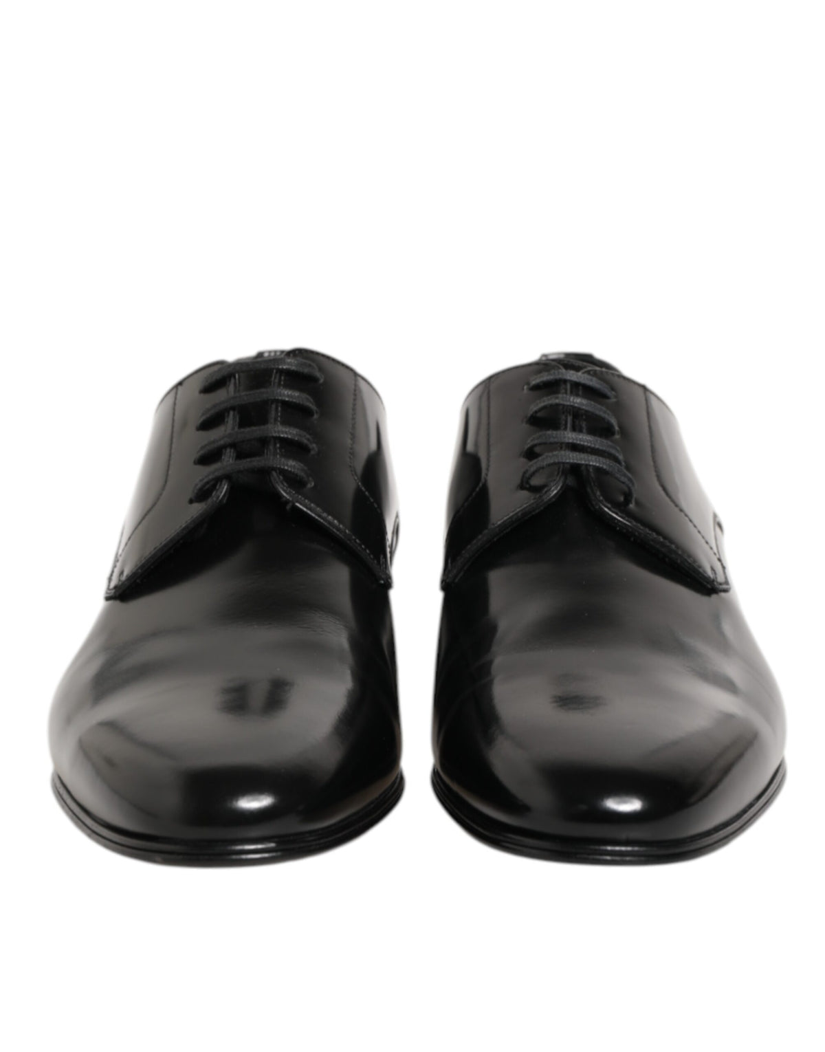 Dolce & Gabbana Black Calfskin Leather Derby Shoes for Men