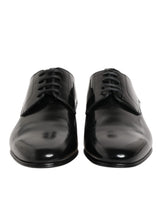 Dolce & Gabbana Black Calfskin Leather Derby Shoes for Men