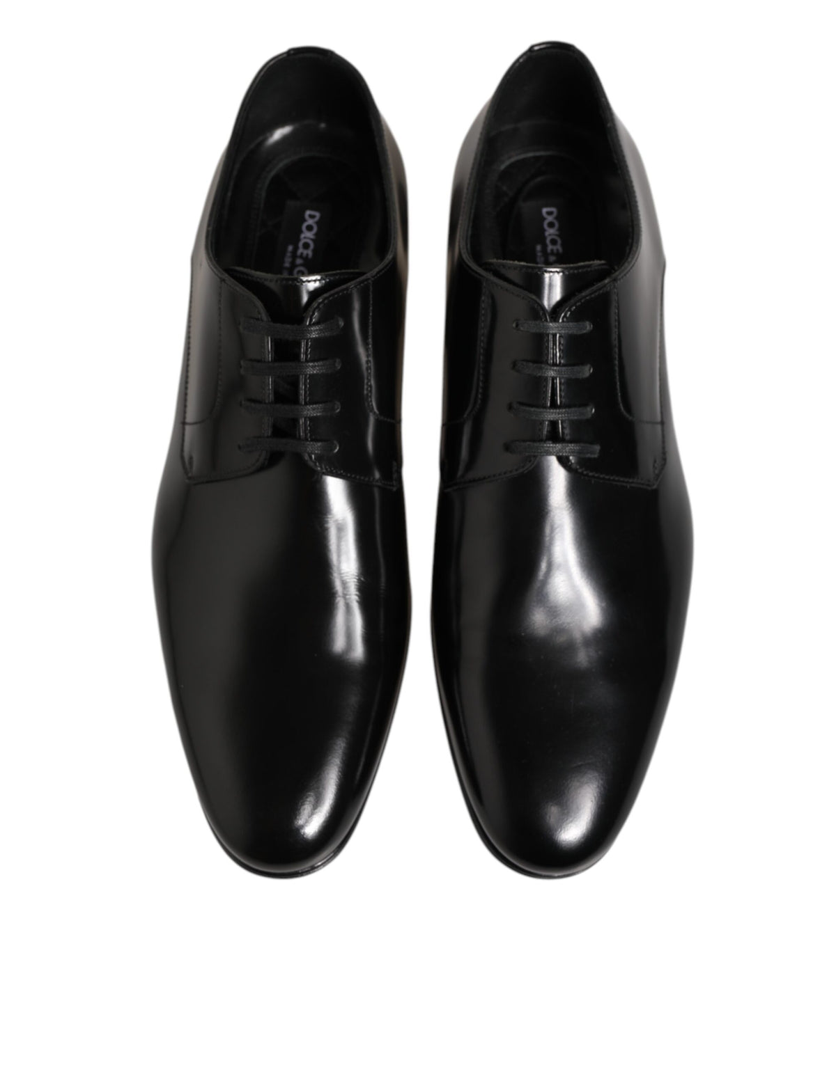 Dolce & Gabbana Black Calfskin Leather Derby Shoes for Men