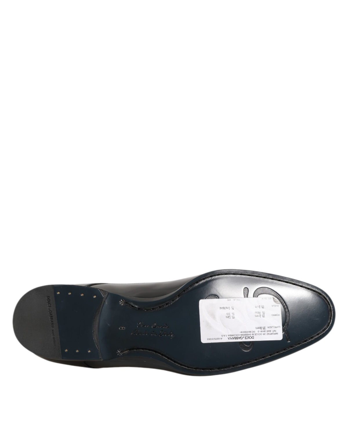 Dolce & Gabbana Black Calfskin Leather Derby Shoes for Men