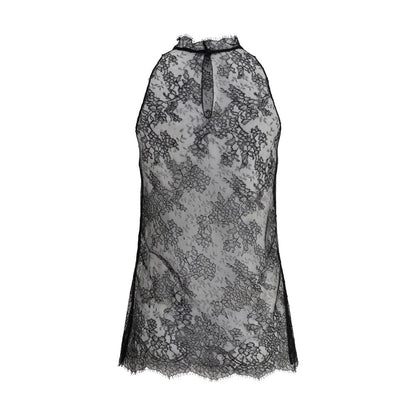 Top noir en dentelle sans manches d'Alexander McQueen