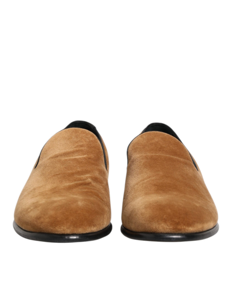 Dolce & Gabbana Brown Suede Slip-On Loafers for Men