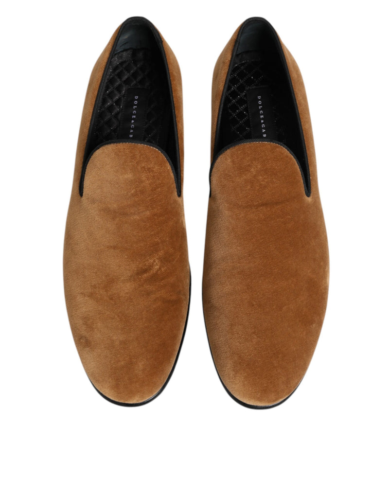 Dolce & Gabbana Brown Suede Slip-On Loafers for Men