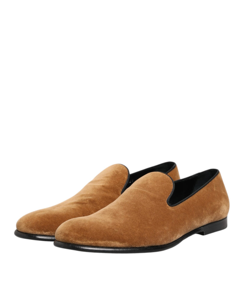 Dolce & Gabbana Brown Suede Slip-On Loafers for Men