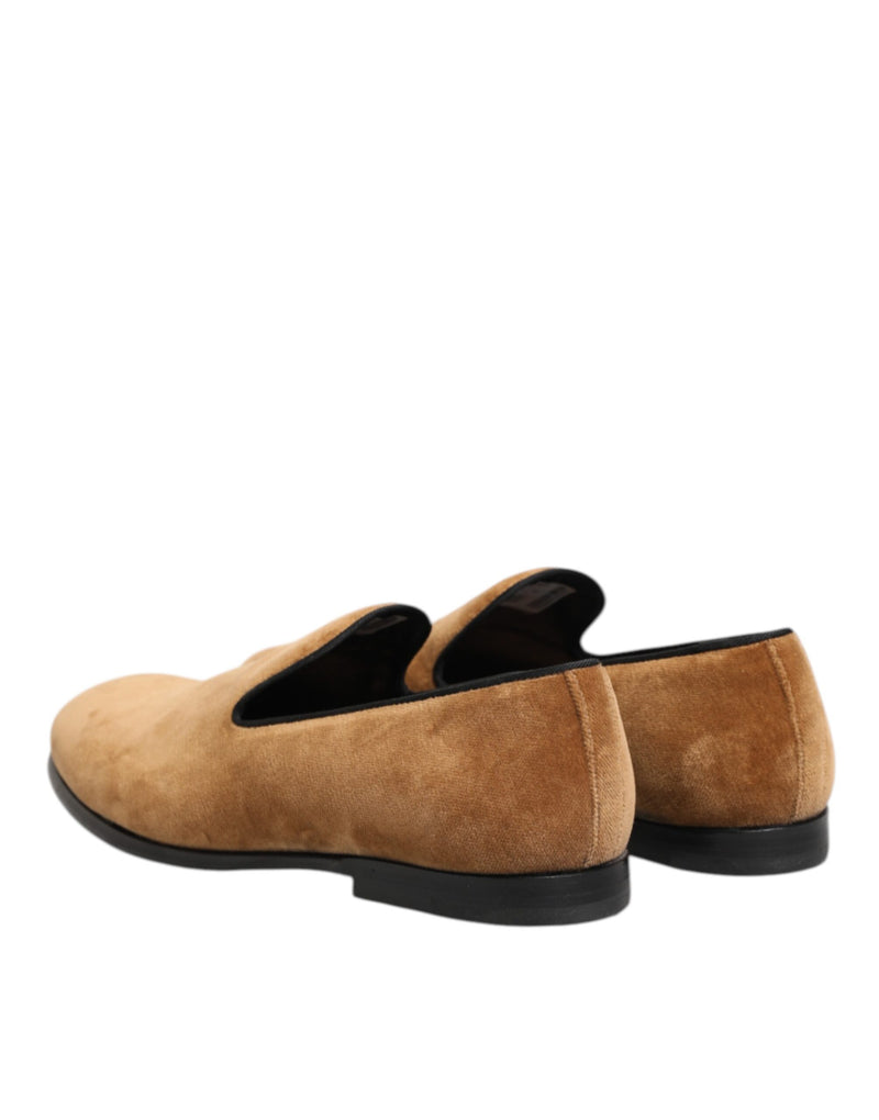 Dolce & Gabbana Brown Suede Slip-On Loafers for Men