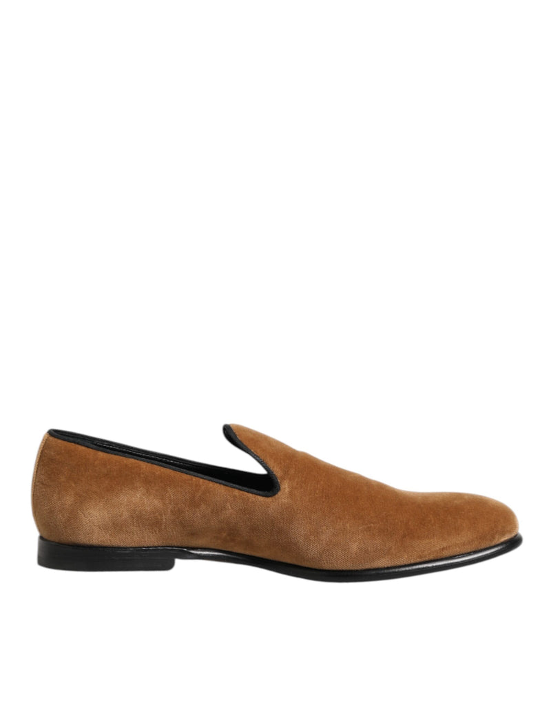 Dolce & Gabbana Brown Suede Slip-On Loafers for Men