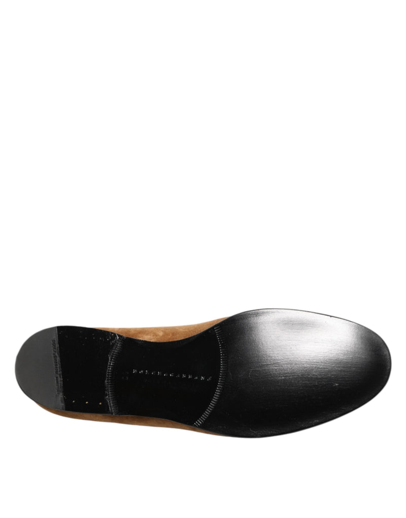 Dolce & Gabbana Brown Suede Slip-On Loafers for Men