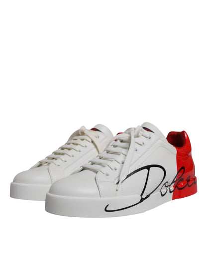 Dolce &amp; Gabbana Witte Rode Portofino Lage Sneakers voor Heren
