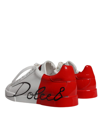 Dolce &amp; Gabbana Witte Rode Portofino Lage Sneakers voor Heren