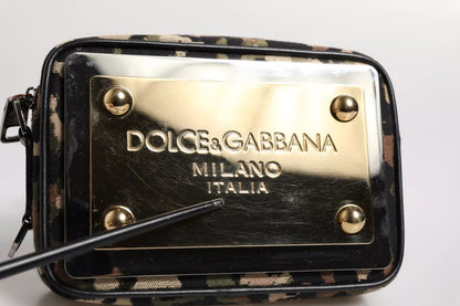 Sac bandoulière Dolce &amp; Gabbana en jacquard léopard multicolore avec logo DG