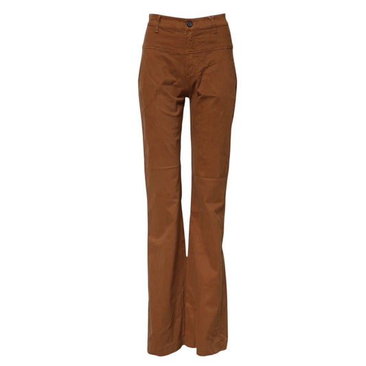 Aniye By Brown broek met hoge taille en wijde pijpen in bruin.