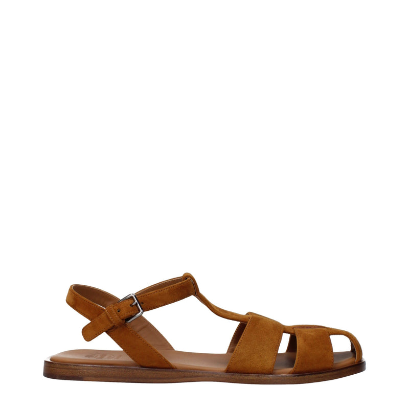 Church's Brown Leather Flat Sandals for Women - Elegant Comfort