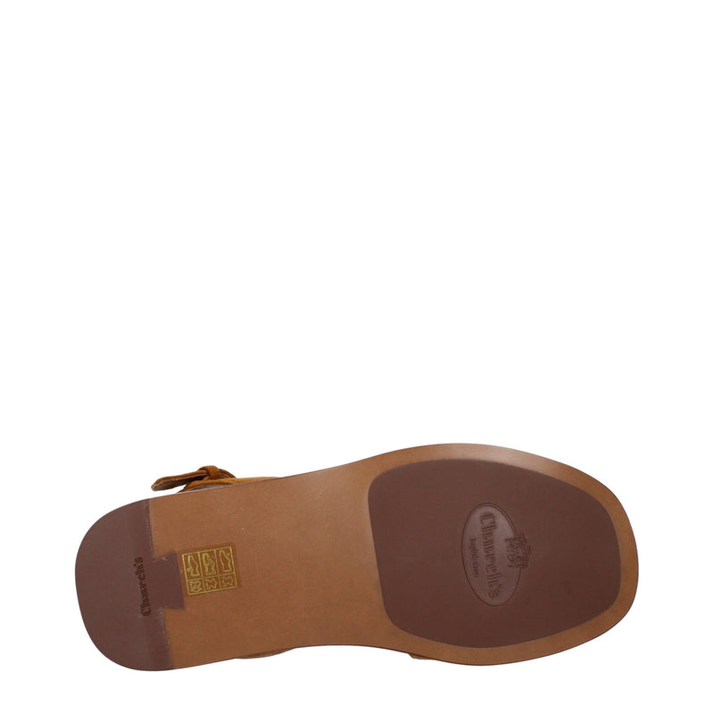 Church's Brown Leather Flat Sandals for Women - Elegant Comfort