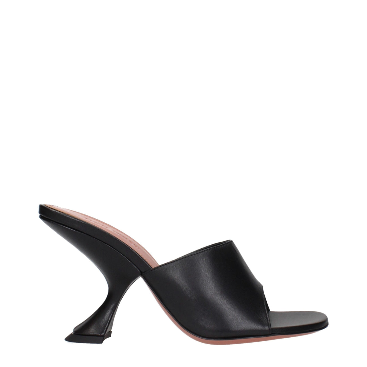 Amina Muaddi Sandales à Talons Aiguilles en Cuir Noir